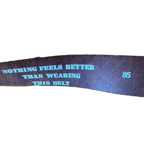 Vintage copper buckle leather belt by Cable Car Clothiers Allen McCarthy - Picture 3 of 15